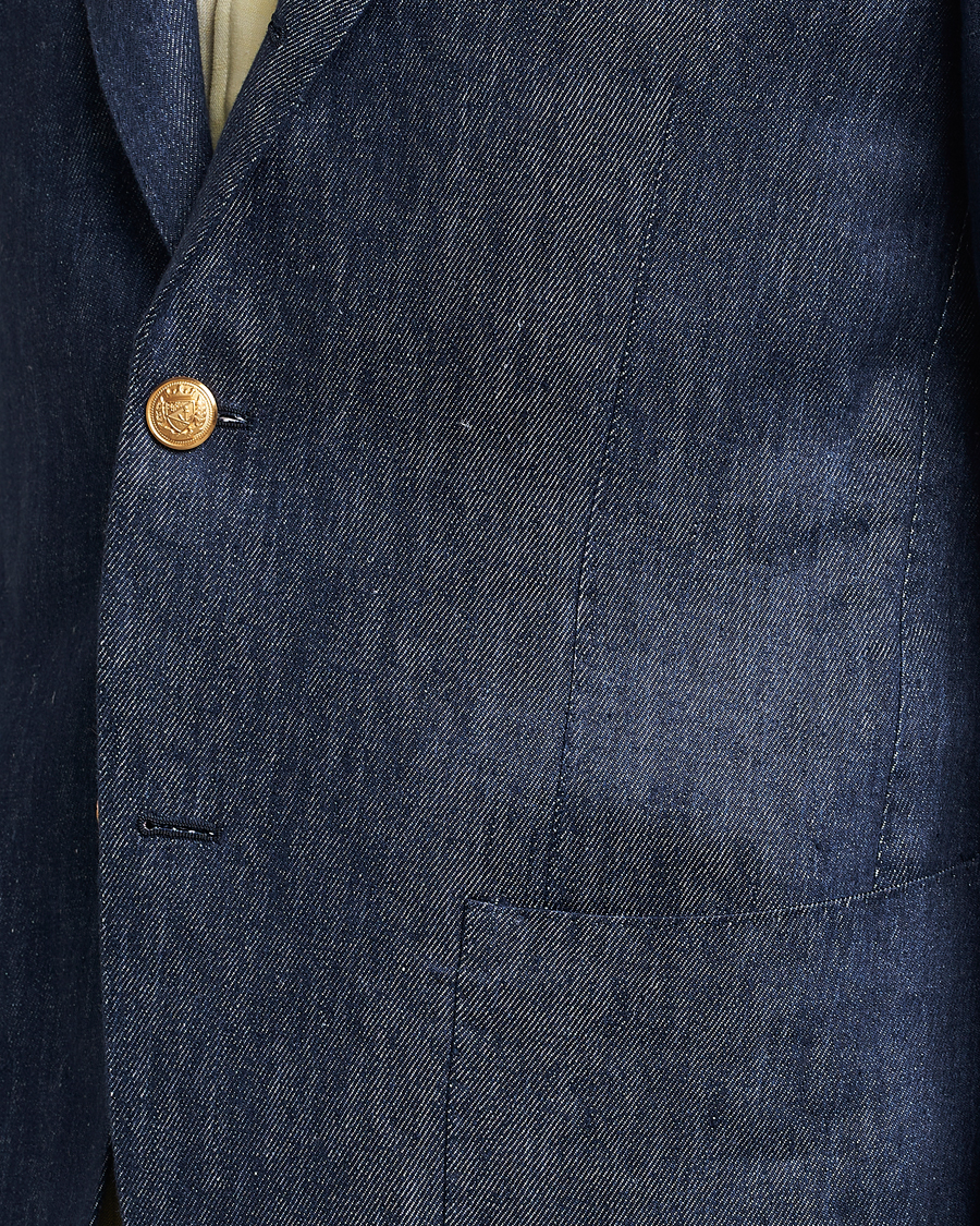 Herre | Dressjakker | Beams F | Patch Pocket Linen Blazer Indigo