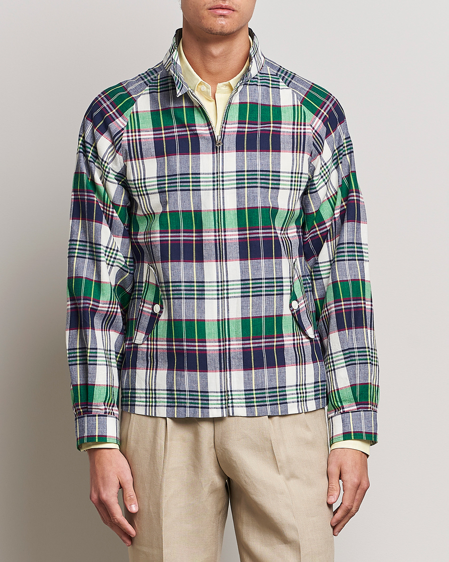 Herre | Dressede jakker | Beams F | Driving Blouson Blue Madras