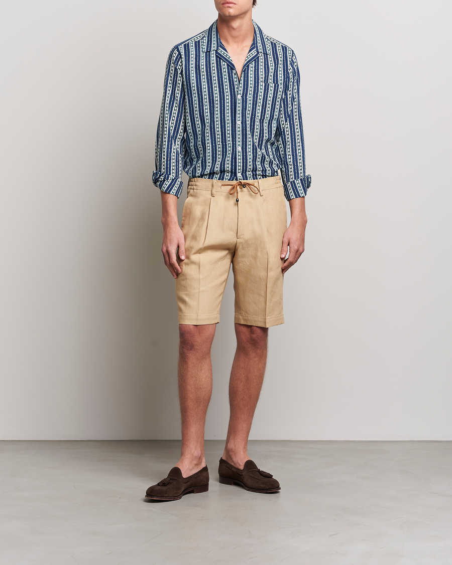 Herre | Skjorter | Beams F | Relaxed Cotton Shirt Blue Stripes