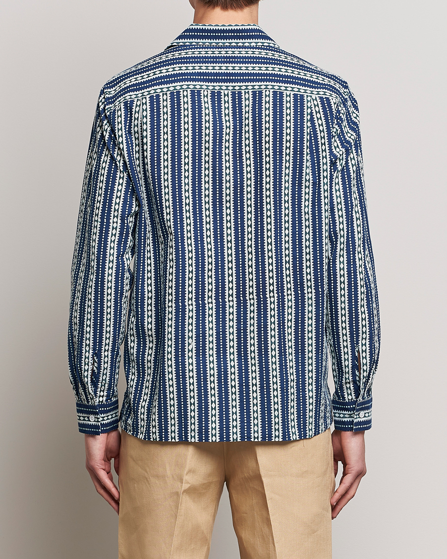 Herre | Skjorter | Beams F | Relaxed Cotton Shirt Blue Stripes