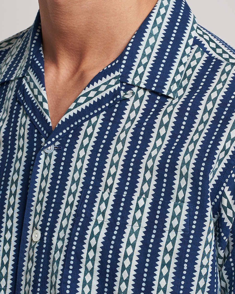 Herre | Skjorter | Beams F | Relaxed Cotton Shirt Blue Stripes