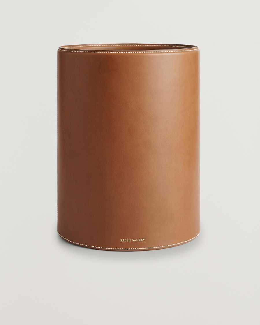 Herre | Til hjemmet | Ralph Lauren Home | Brennan Leather Waste Bin Saddle Brown