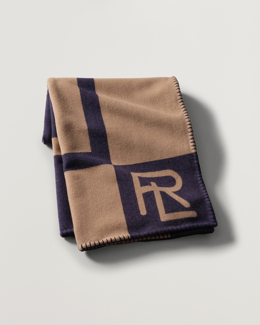 Herre | Ralph Lauren Home Northam RL Graphic Colour Block Wool Throw Camel/Navy | Ralph Lauren Home | Northam RL Graphic Colour Block Wool Throw Camel/Navy