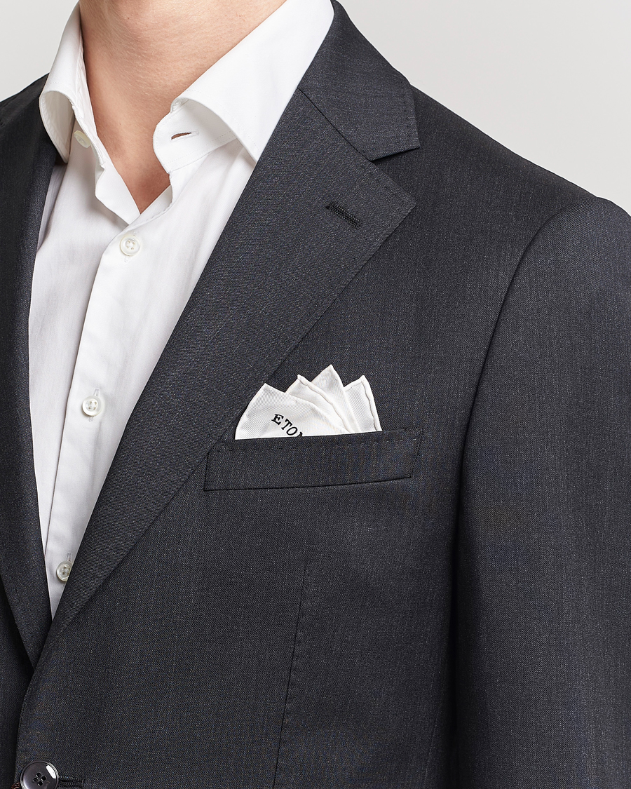 Herre | Assesoarer | Eton | Silk Pocket Square White