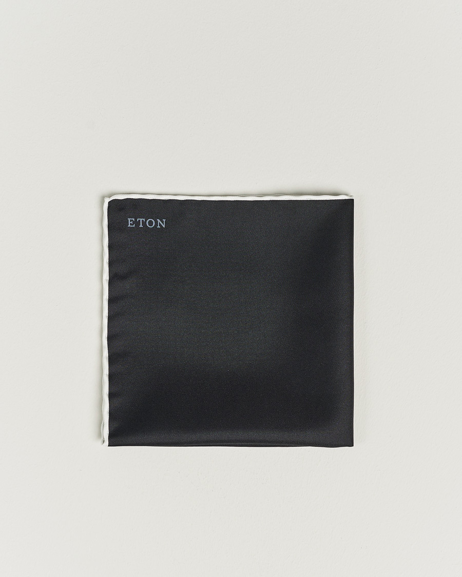 Herre | Lommetørklær | Eton | Silk Pocket Square Black