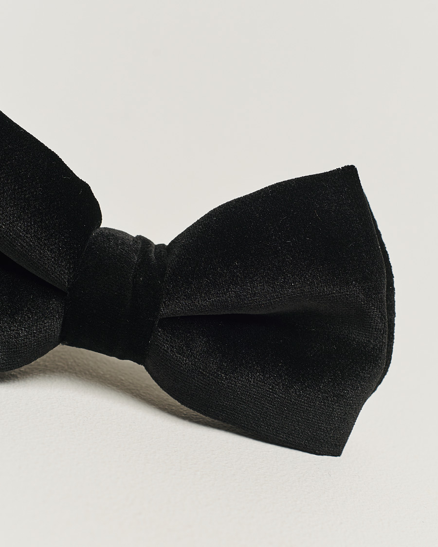 Herre | Eton Pre-Tied Velvet Bow Tie Black | Eton | Pre-Tied Velvet Bow Tie Black