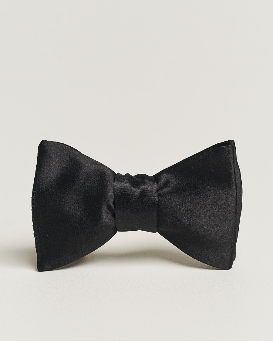 Herre | Eton Pre-Tied Silk Bow Tie Black | Eton | Pre-Tied Silk Bow Tie Black