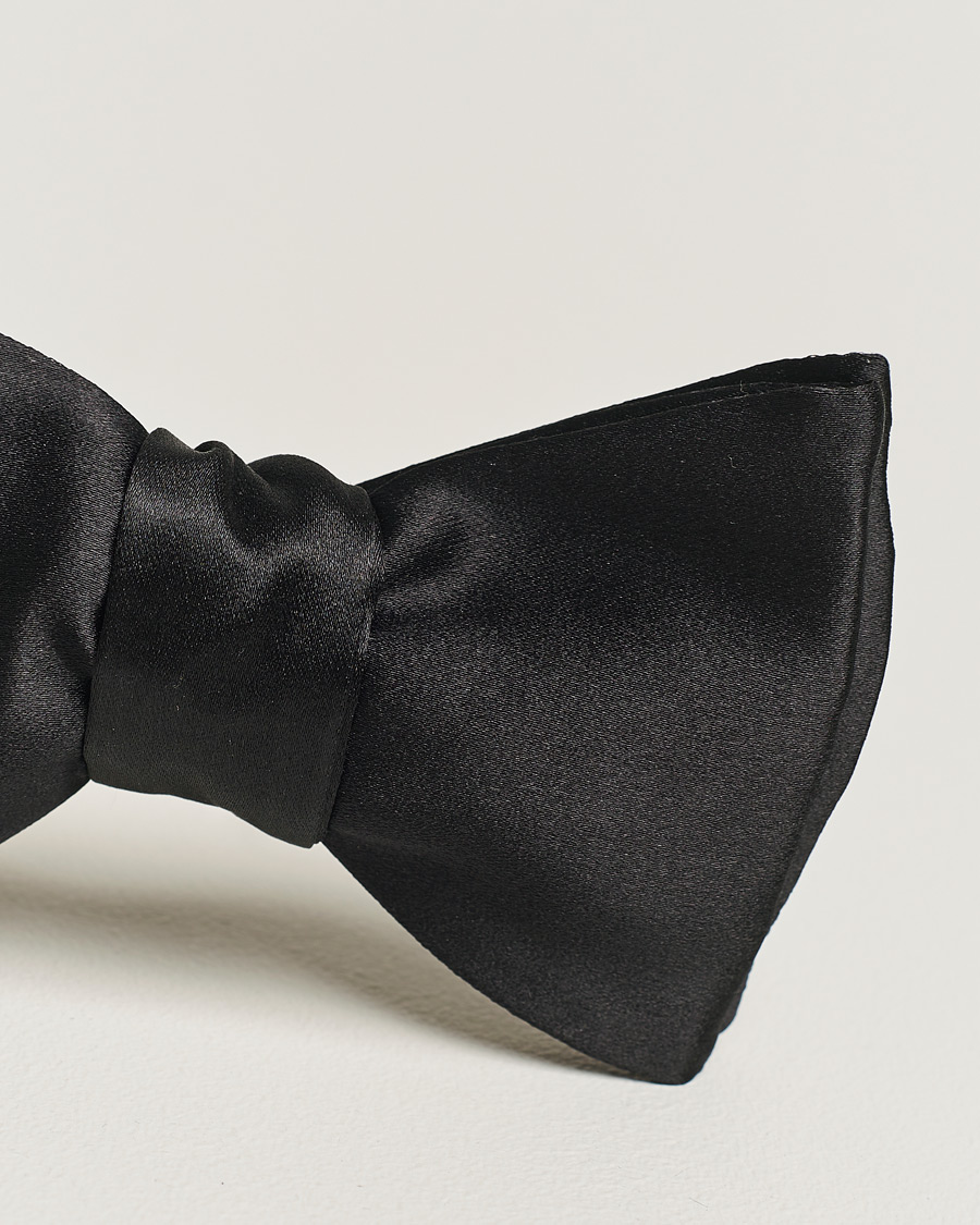 Herre | Eton Pre-Tied Silk Bow Tie Black | Eton | Pre-Tied Silk Bow Tie Black