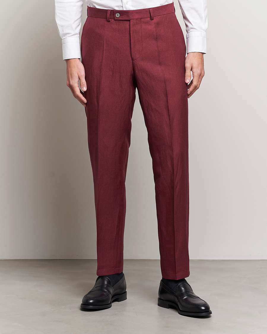 Herre |  | Oscar Jacobson | Deccan Linen Trousers Moon Red