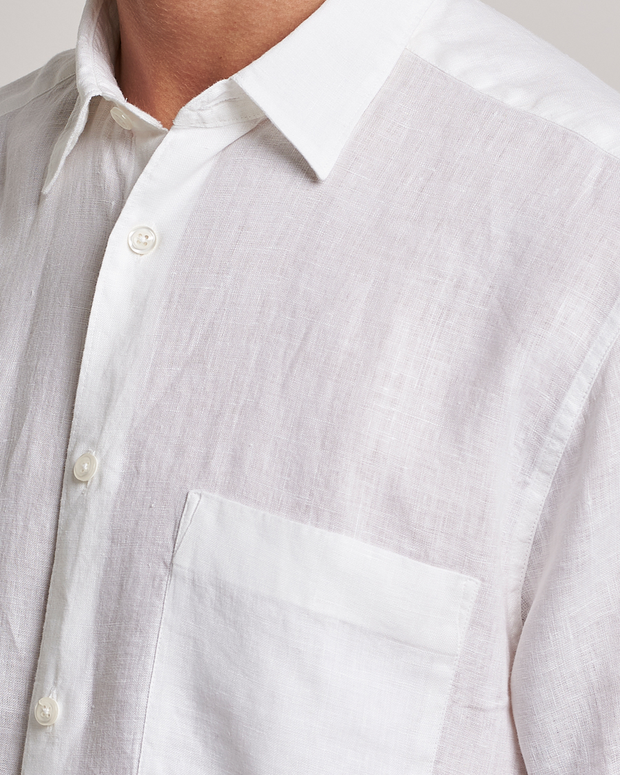 Herre | Skjorter | Oscar Jacobson | Regular Fit City Signature Linen Shirt White