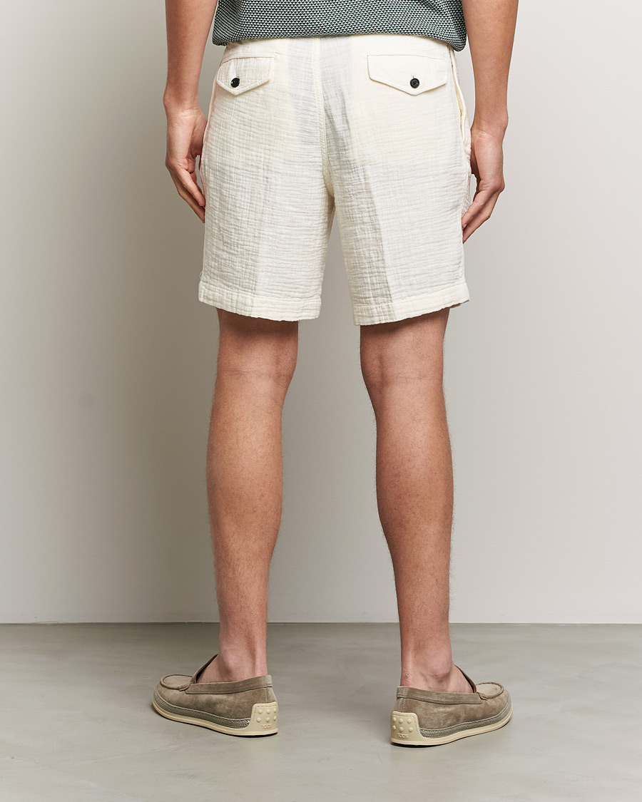 Herre | Shorts | Oscar Jacobson | Tanker Pleated Crepe Cotton Shorts White