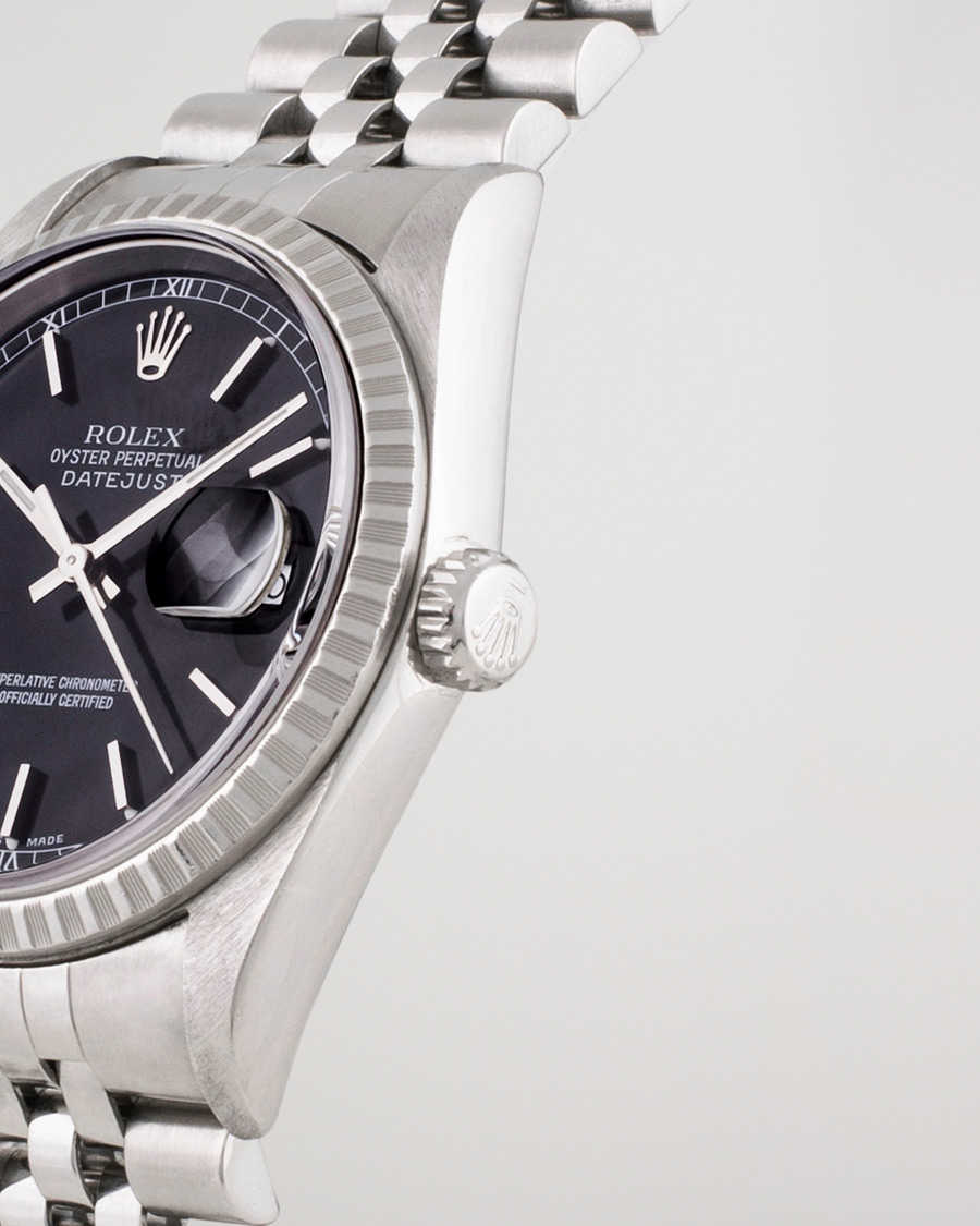 Herre | Pre-Owned & Vintage Watches | Rolex Pre-Owned | Datejust 16220 Oyster Perpetual Black Steel Black