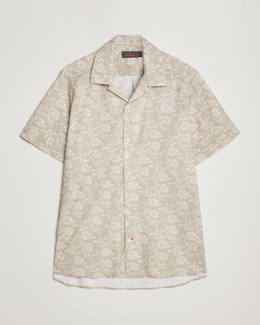 Herre | Skjorter | Morris | Printed Short Sleeve Shirt Khaki