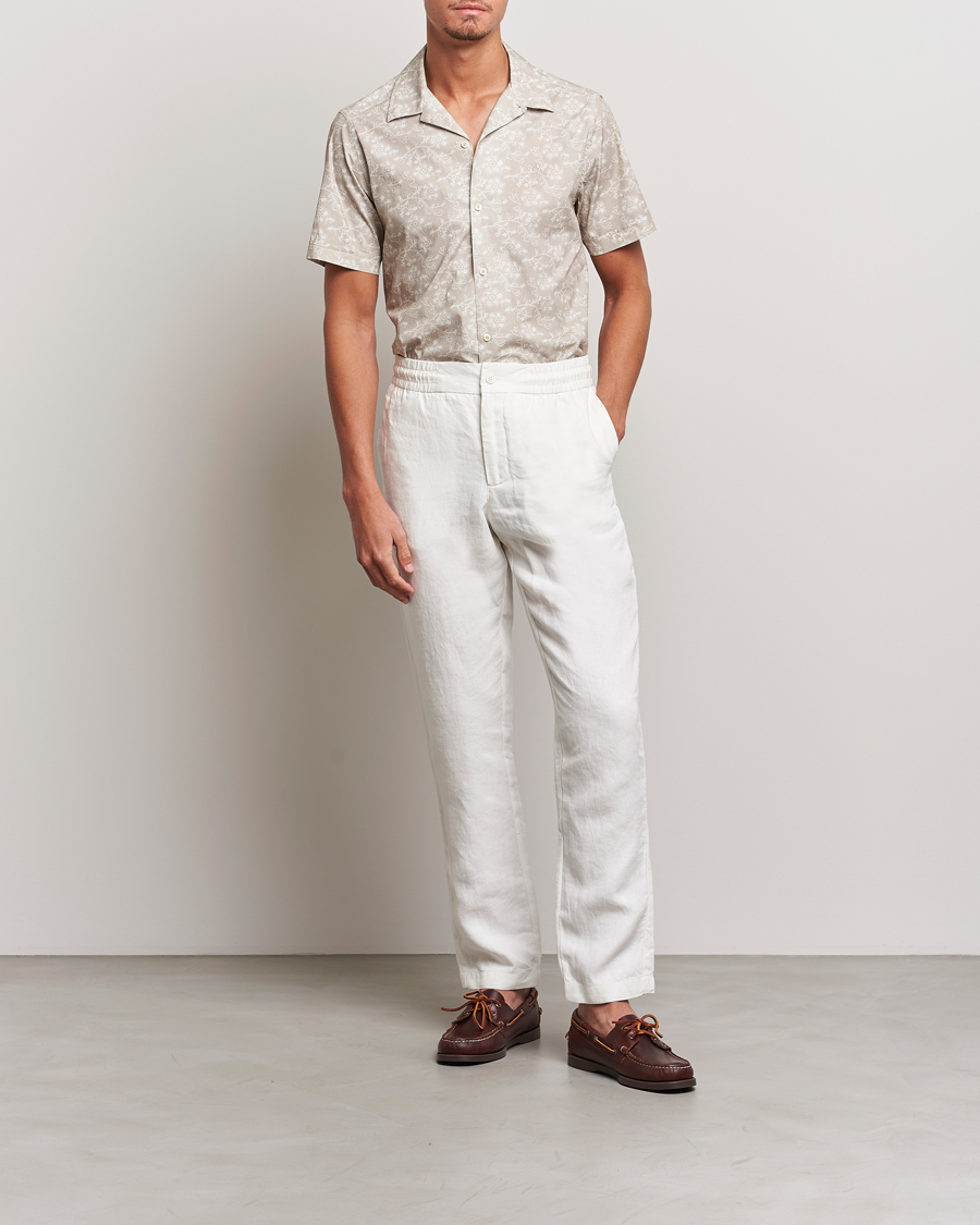Herre | Skjorter | Morris | Printed Short Sleeve Shirt Khaki