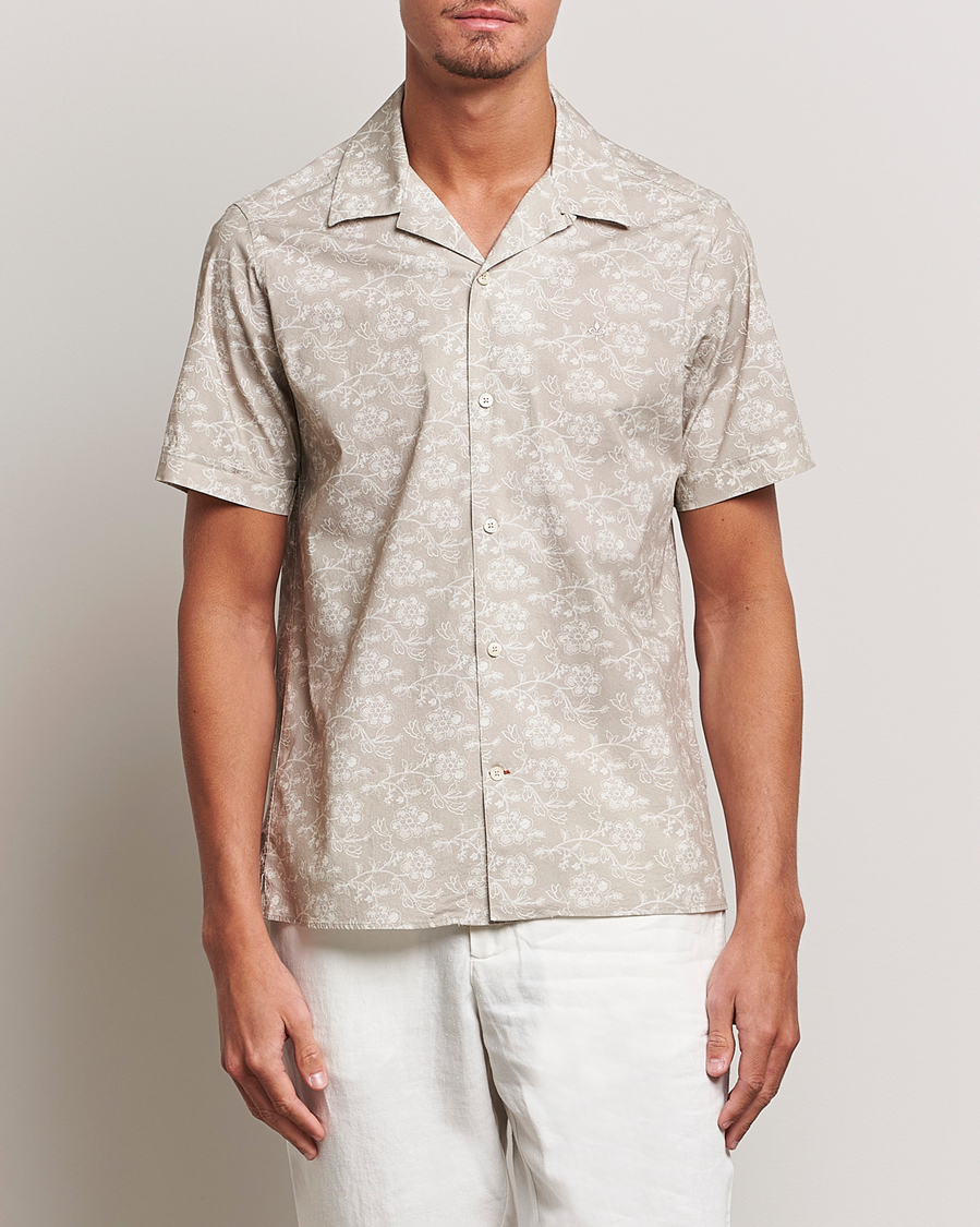 Herre |  | Morris | Printed Short Sleeve Shirt Khaki