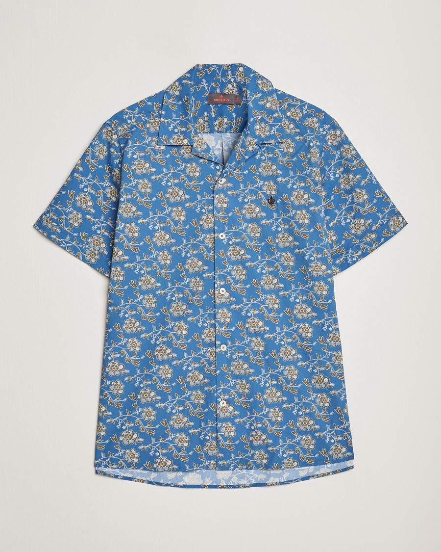 Herre | Skjorter | Morris | Printed Short Sleeve Shirt Blue