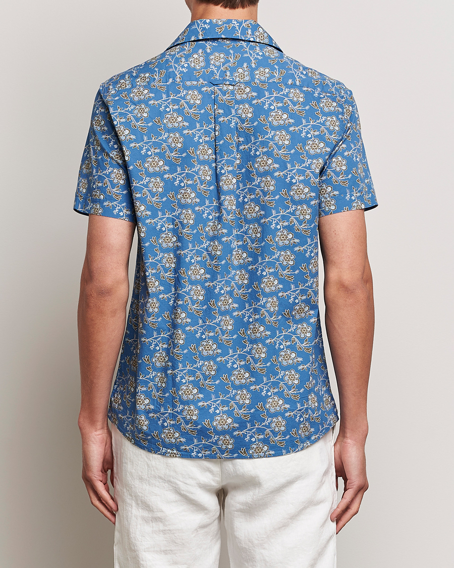 Herre | Skjorter | Morris | Printed Short Sleeve Shirt Blue