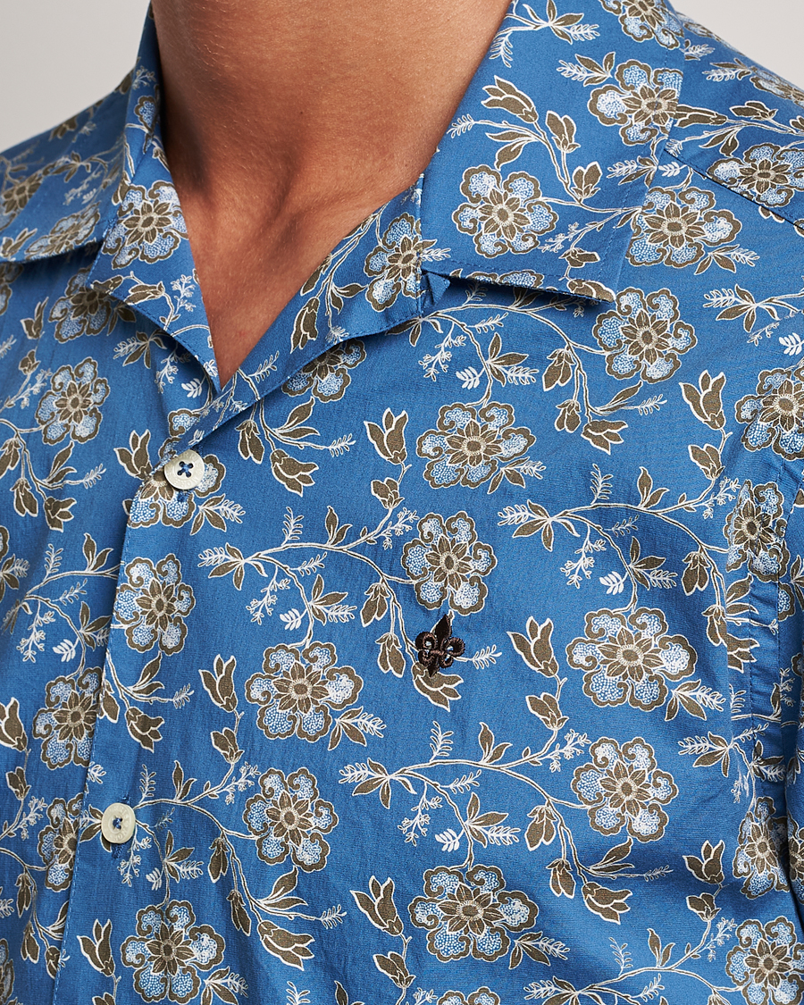 Herre | Skjorter | Morris | Printed Short Sleeve Shirt Blue