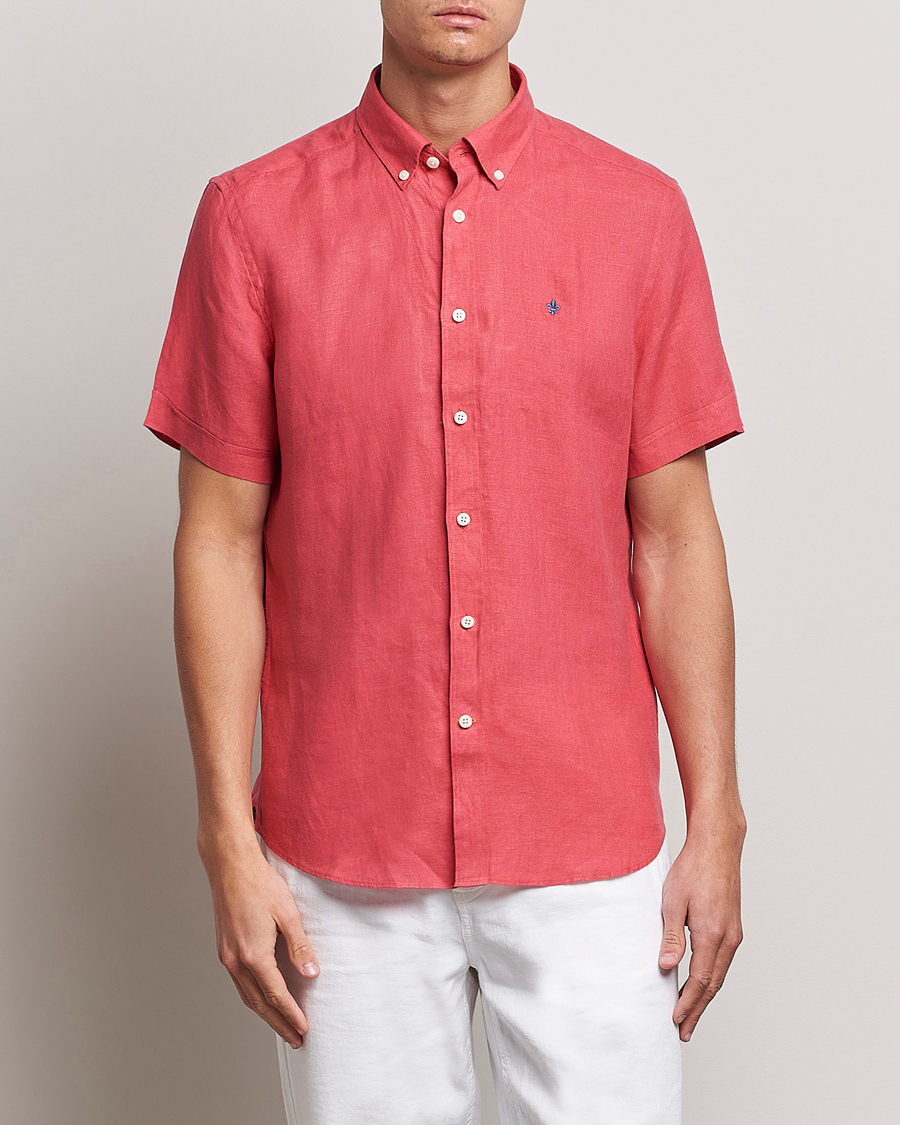 Herre | Casual | Morris | Douglas Linen Short Sleeve Shirt Cerise