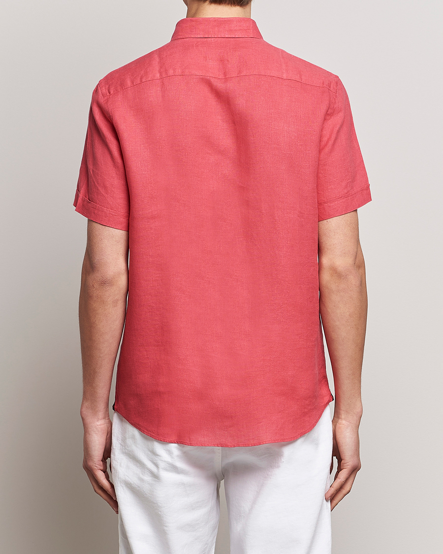 Herre | Skjorter | Morris | Douglas Linen Short Sleeve Shirt Cerise