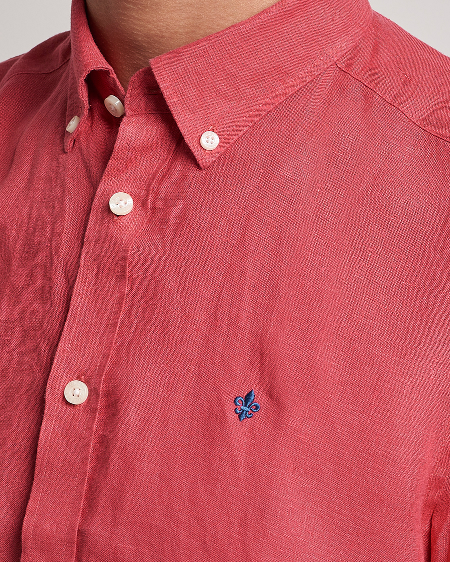 Herre | Skjorter | Morris | Douglas Linen Short Sleeve Shirt Cerise