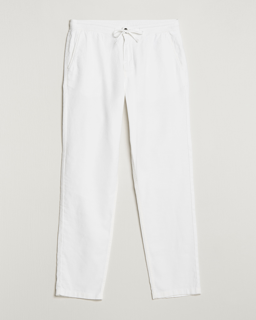 Herre | Bukser | Morris | Fenix Linen Drawstring Trousers White