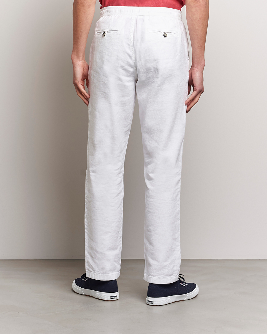 Herre | Bukser | Morris | Fenix Linen Drawstring Trousers White