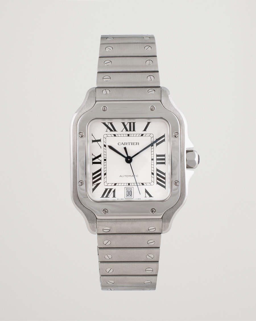 Herre | Pre-Owned & Vintage Watches | Cartier Pre-Owned | Santos De Cartier Steel White
