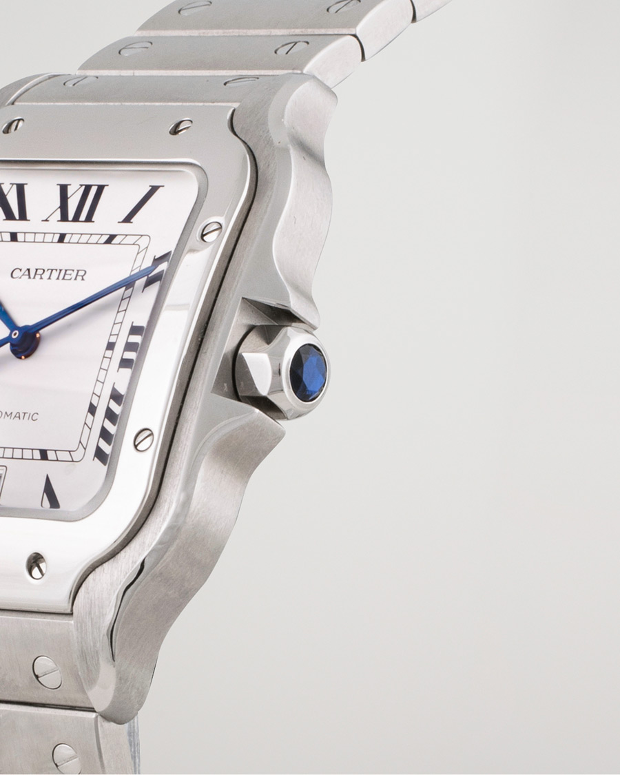 Herre | Pre-Owned & Vintage Watches | Cartier Pre-Owned | Santos De Cartier Steel White