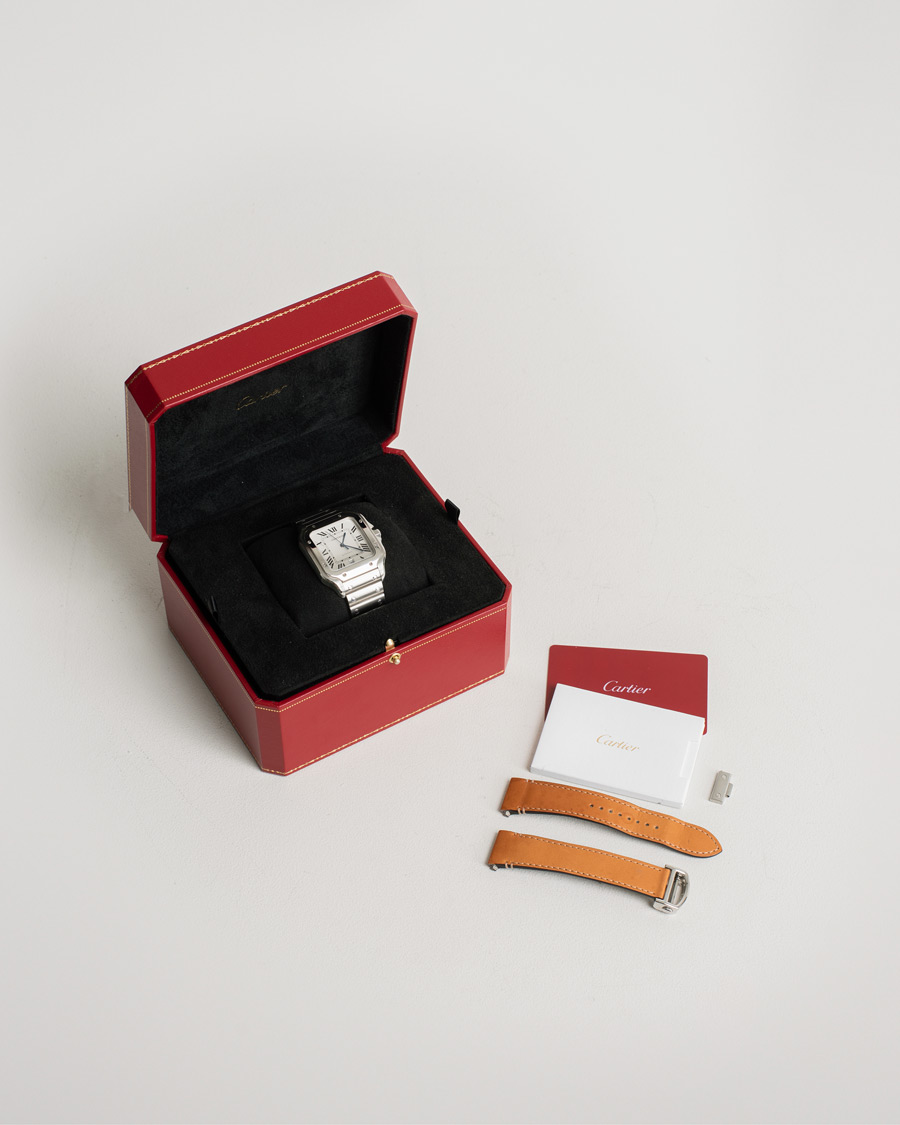 Herre | Pre-Owned & Vintage Watches | Cartier Pre-Owned | Santos De Cartier Steel White