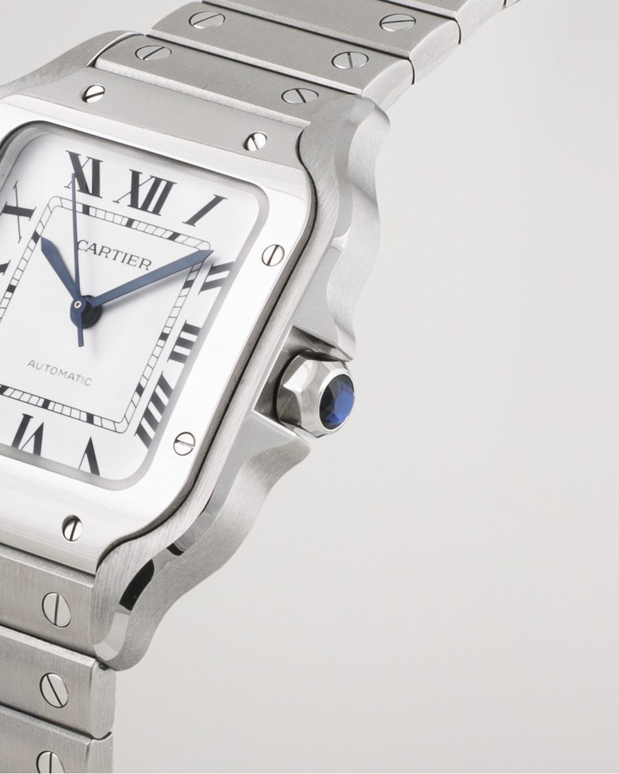 Herre | Pre-Owned & Vintage Watches | Cartier Pre-Owned | Santos De Cartier WSSA0029 Steel White