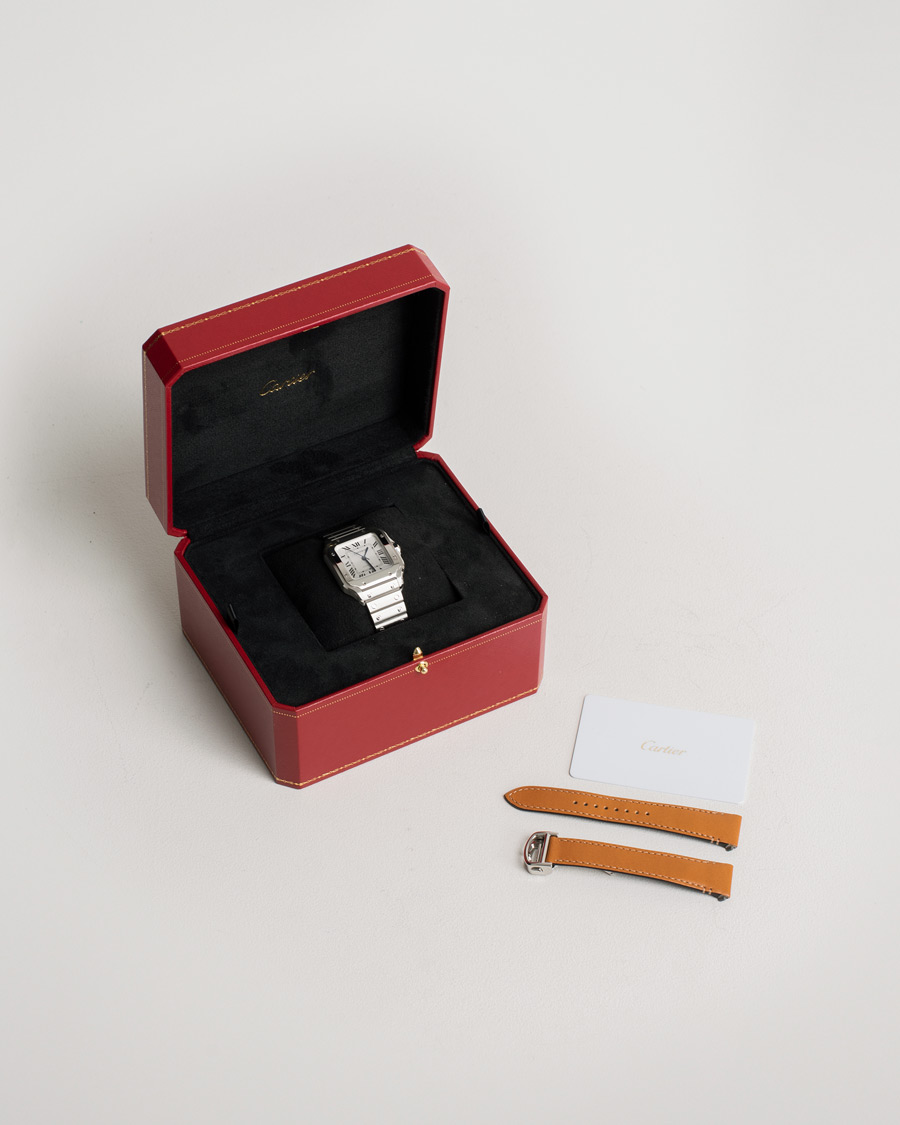 Herre | Pre-Owned & Vintage Watches | Cartier Pre-Owned | Santos De Cartier WSSA0029 Steel White