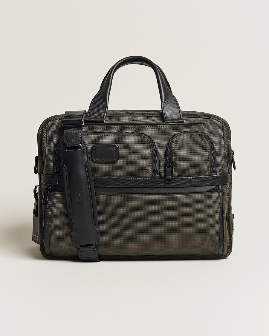 Herre | TUMI Alpha 3 Expandable Organizer Laptop Brief Olive Night | TUMI | Alpha 3 Expandable Organizer Laptop Brief Olive Night