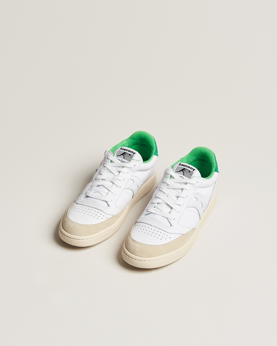 Herre | Saucony Jazz Court Leather Sneaker White/Green | Saucony | Jazz Court Leather Sneaker White/Green