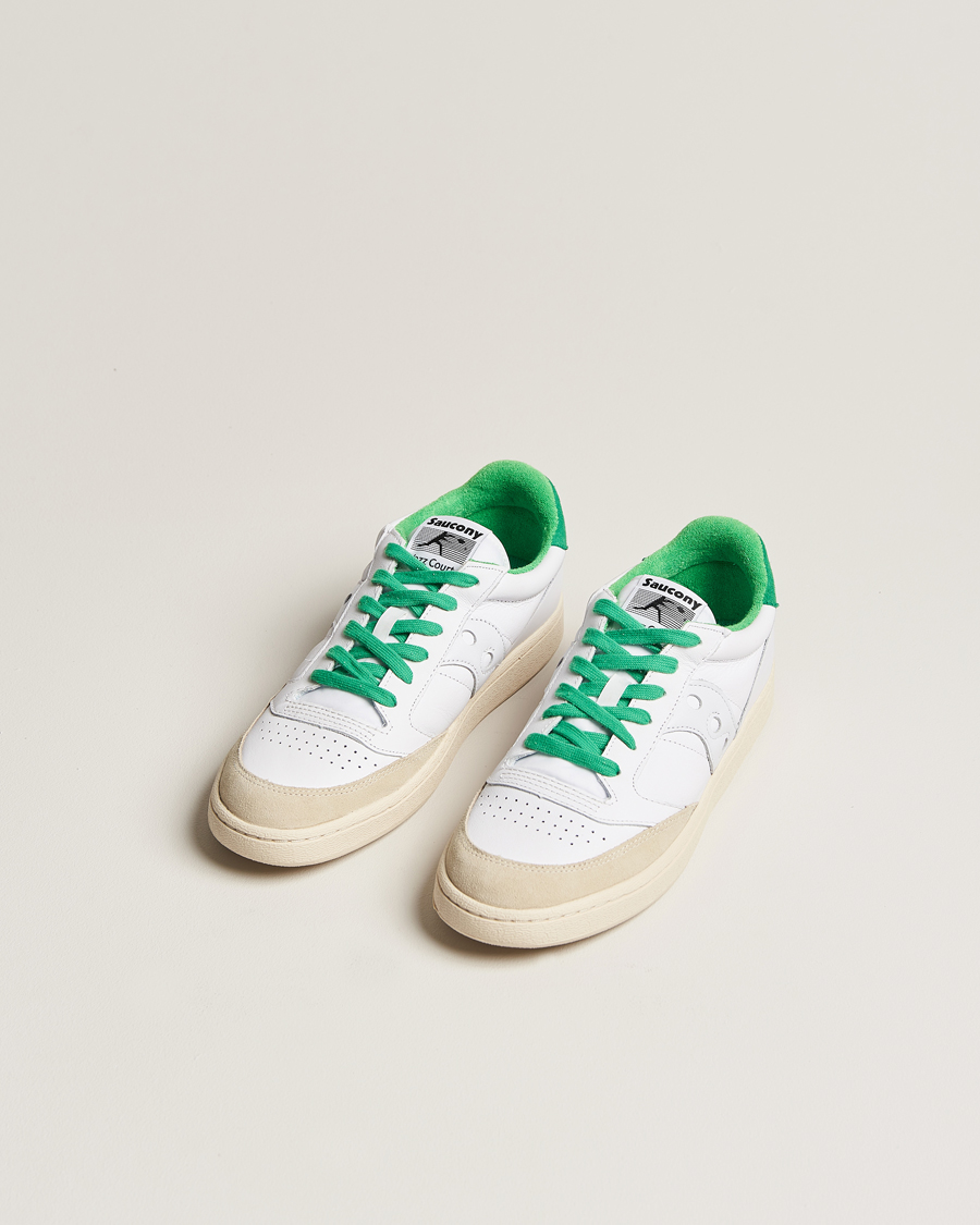 Herre | Saucony Jazz Court Leather Sneaker White/Green | Saucony | Jazz Court Leather Sneaker White/Green
