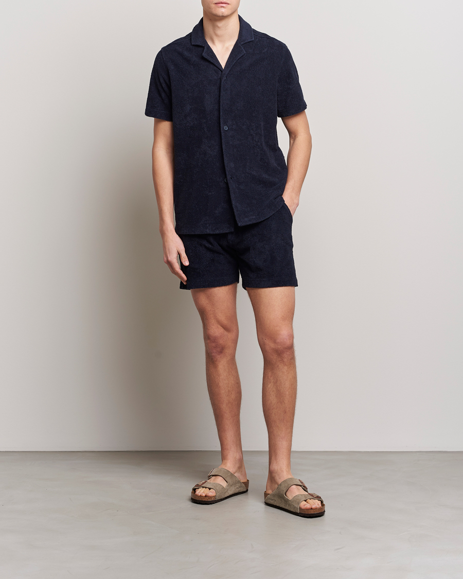 Herre | Skjorter | Orlebar Brown | Howell Short Sleeve Terry Shirt Night Iris