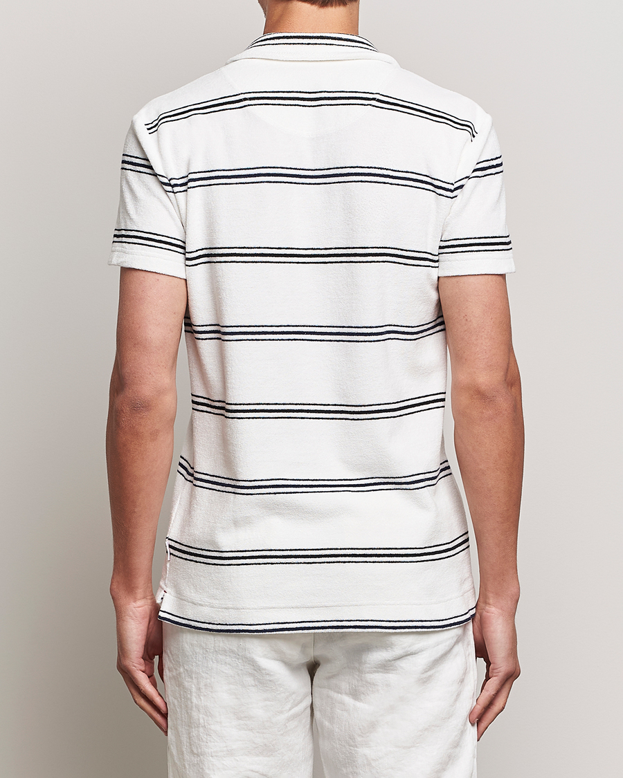 Herre | Pikéer | Orlebar Brown | Terry Classic Twin Stripe Polo White/Night Iris