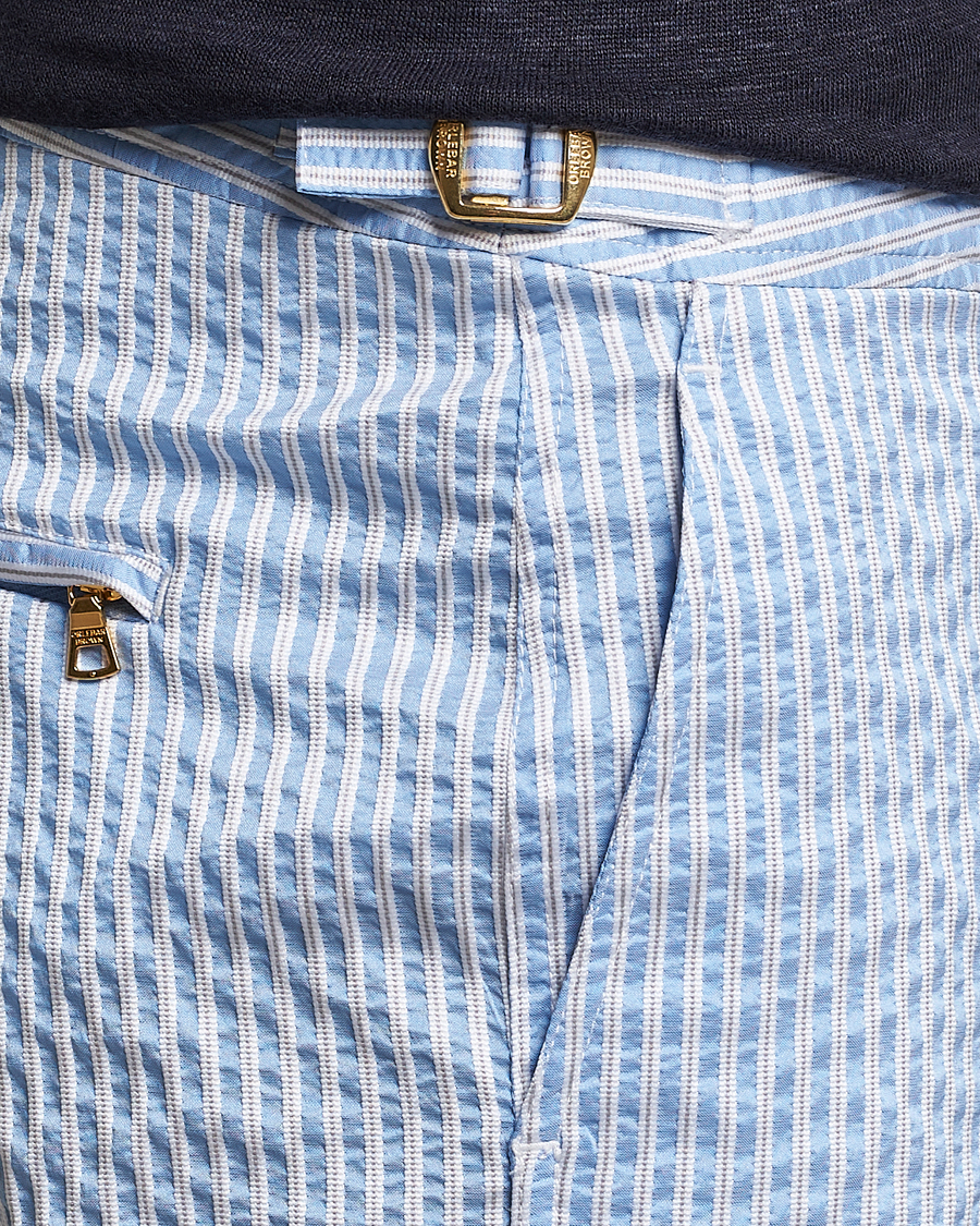 Herre | Badeshorts | Orlebar Brown | Bulldog Classic Stripe Swimshorts White/Light Island Sky