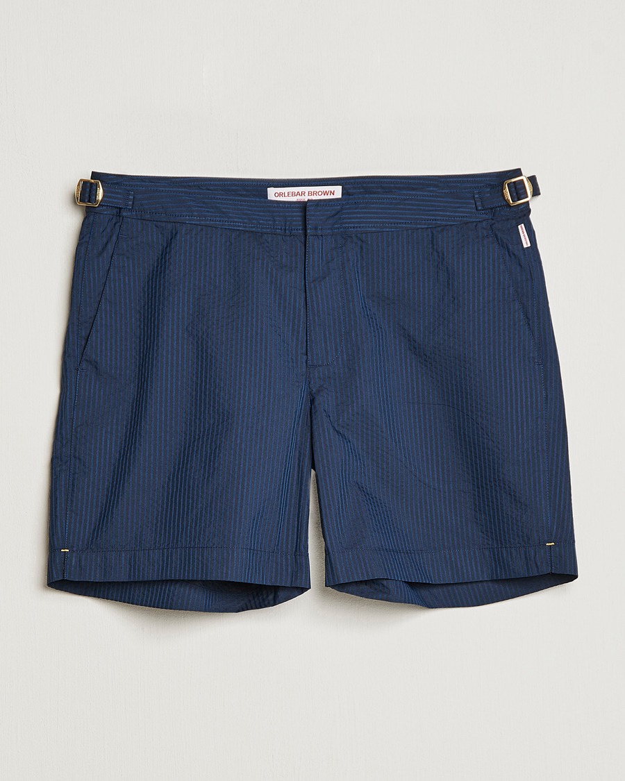 Herre | Badeshorts | Orlebar Brown | Bulldog Tonal Seersucker Swimshorts Night Iris