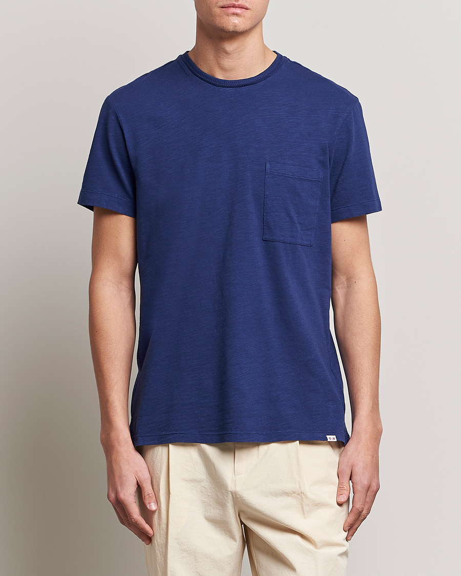Herre | Orlebar Brown | Orlebar Brown | OB Classic Garment Dyed Cotton T-Shirt Lagoon Blue