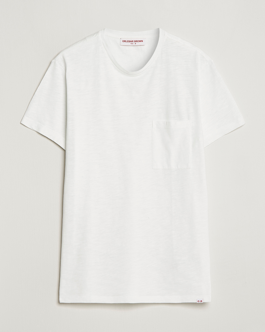 Herre | T-Shirts | Orlebar Brown | OB Classic Garment Dyed Cotton T-Shirt White Sand