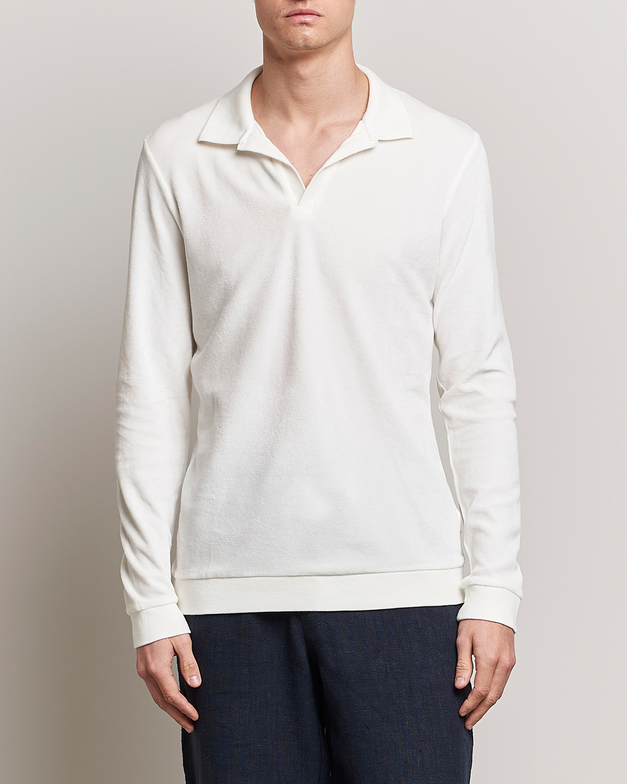 Herre | | Orlebar Brown | Bouvet Cotton/Modal Terry Long Sleeve Terry Sandbar