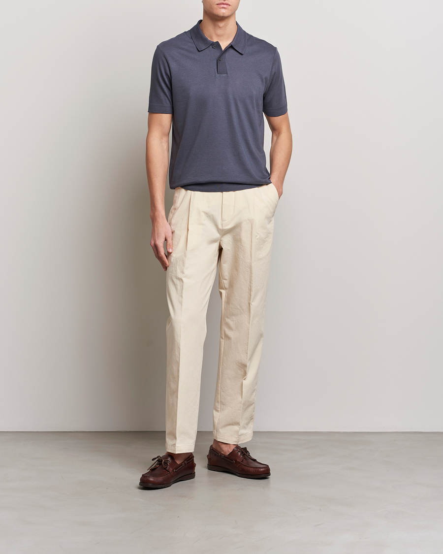 Herre | Pikéer | Orlebar Brown | Jarrett Knitted Rib Polo Piranha Grey