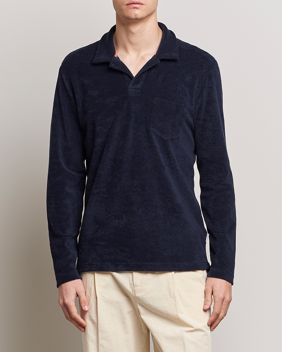 Herre | Gensere | Orlebar Brown | Terry Long Sleeve OB Stripe Night Iris