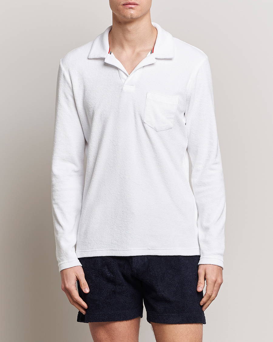 Herre |  | Orlebar Brown | Terry Long Sleeve OB Stripe White