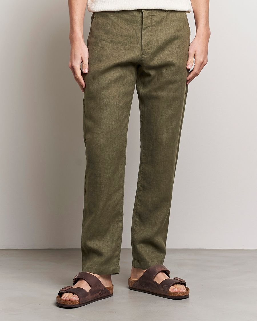 Herre | Bukser | NN07 | Karl Linen Trousers Army