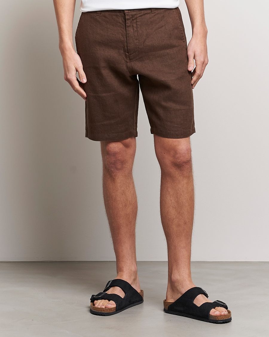 Herre |  | NN07 | Crown Linen Shorts Brown