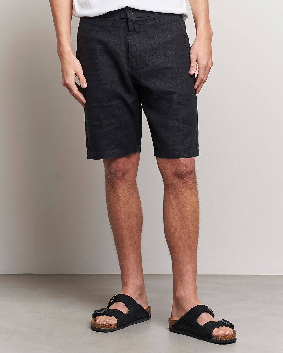 Herre | Shorts | NN07 | Crown Linen Shorts Black