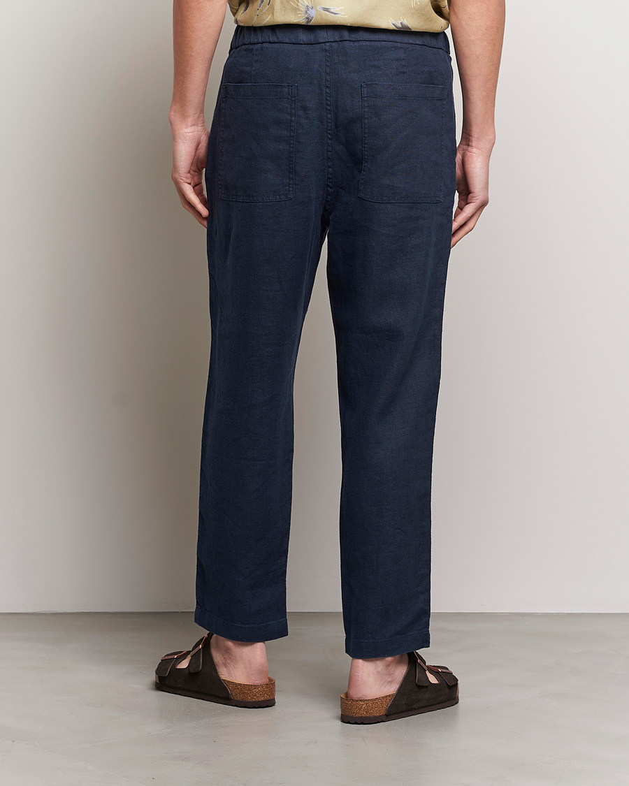 Herre | Bukser | NN07 | Keith Drawstring Linen Trousers Navy