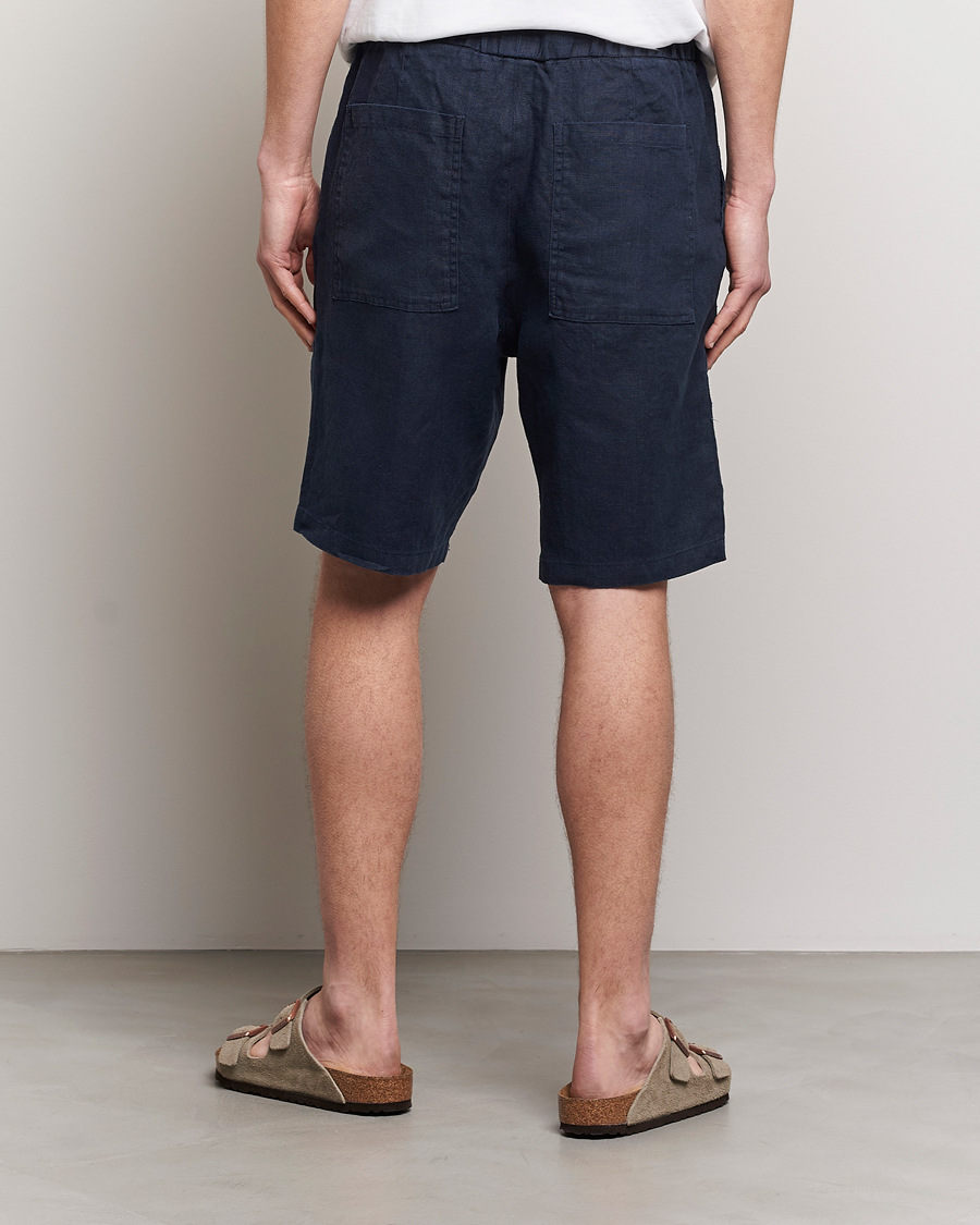 Herre | Shorts | NN07 | Keith Drawstring Linen Shorts Navy
